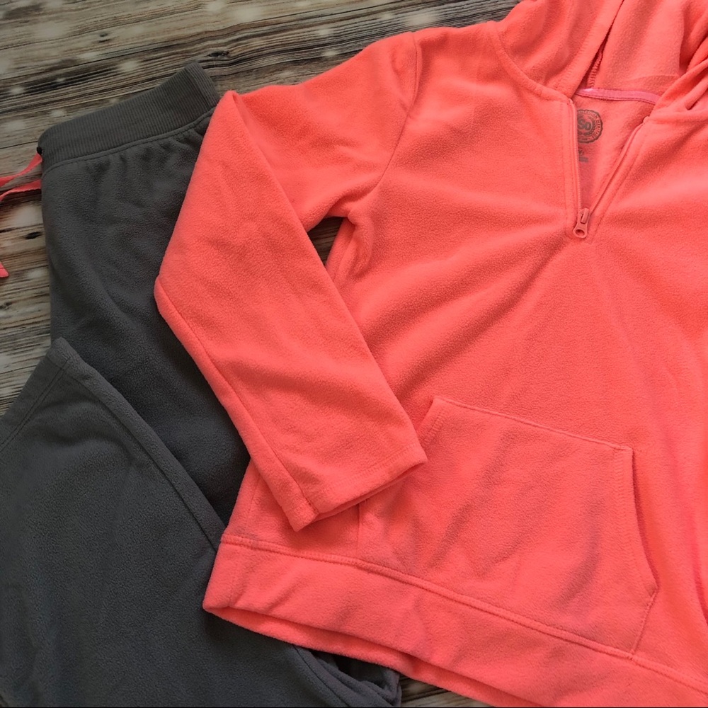Girls Gray Fleece Active Pants